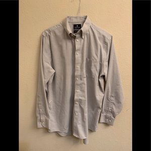 Stafford 16.5 Tan Button Down Oxford Shirt LS Travel Wrinkle Free